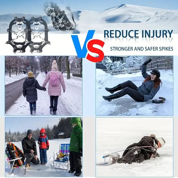 Anti-Slip Ice Cleats with Steel Spikes for Snow Hiking Grip