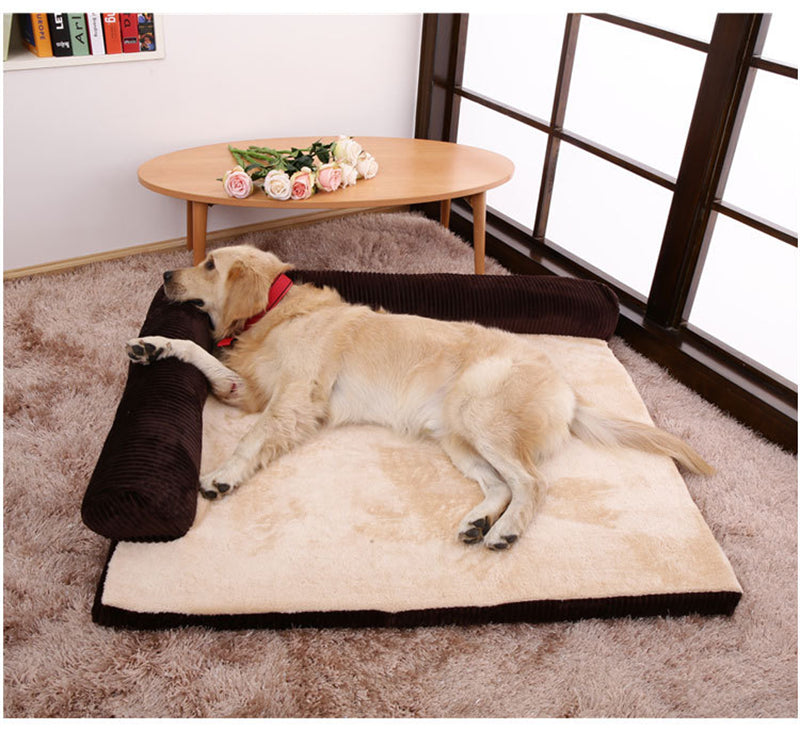Corduroy Pet Dog Bed Soft Washable Sofa Bed Non Slip Bottom