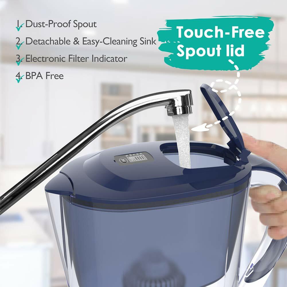 10 Cup Water Filter Jug With Electronic Indicator Cartridge