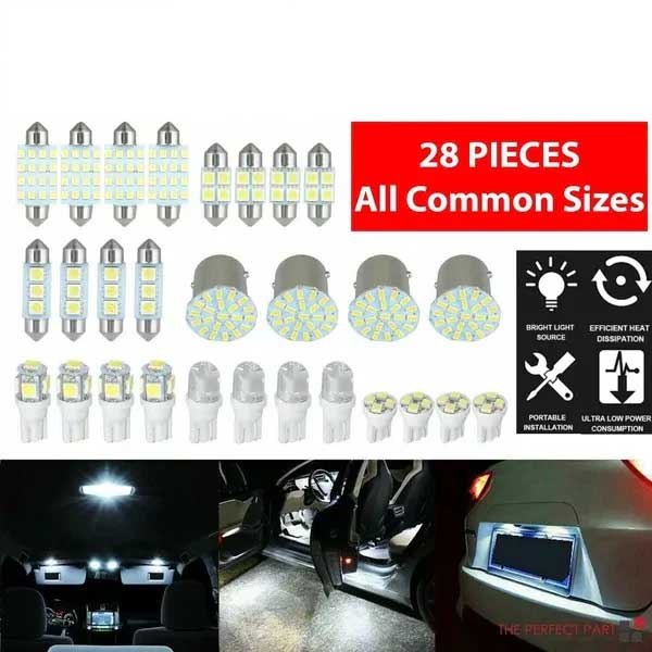 Premium 28PCS Car LED Interior Light Kit – Bright White Set