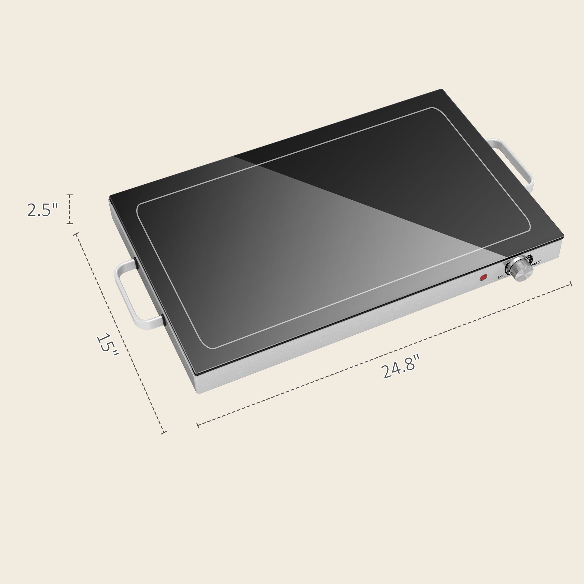 Premium Electric Food Warmer Tray Adjustable Temperature