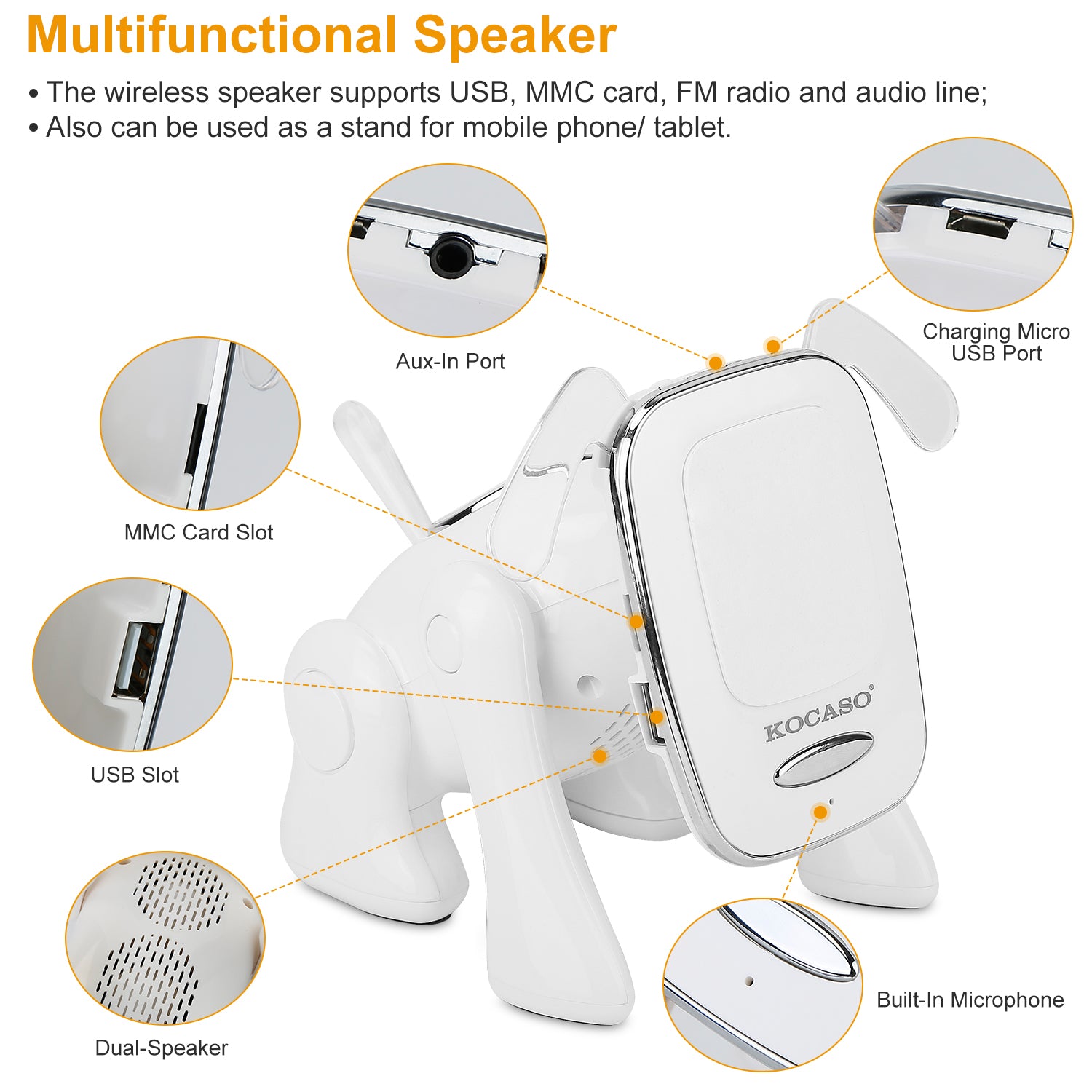 Cute Puppy Bluetooth Speaker Portable Stereo Mini Music Player