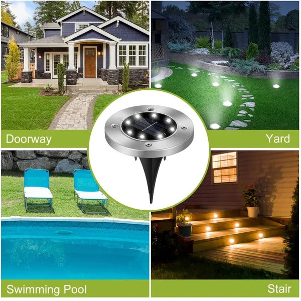 Ultra Bright Solar Ground Lights Waterproof Outdoor Pathway LED