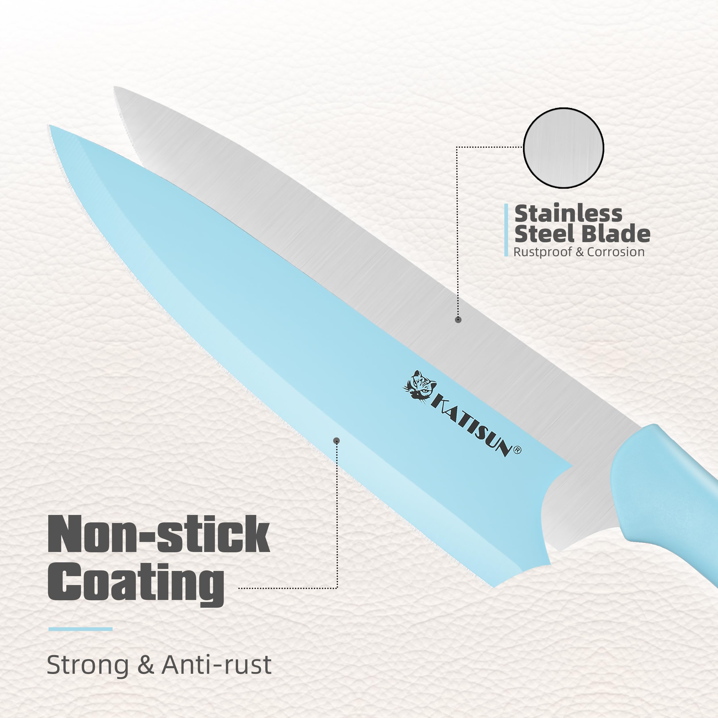 Premium Kitchen Knife Set with Block Non Stick Stainless Steel