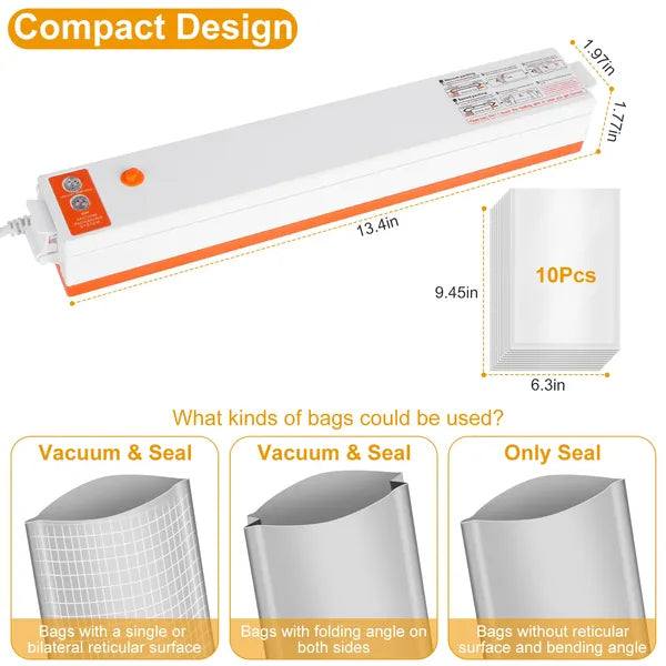 Compact Vacuum Food Sealer Machine for Fresh Storage