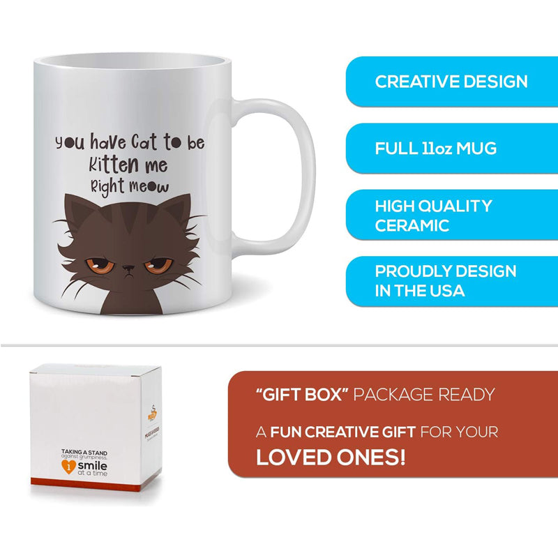 Funny Cat Coffee Mug 325ml Cute Novelty Tea Cup Gift