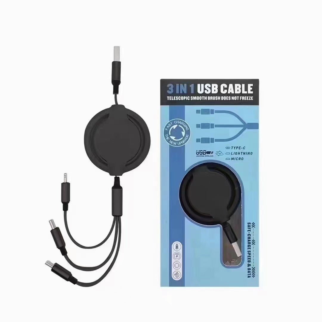 3 in 1 Fast Charging Cable Universal Multi Device Power Cord