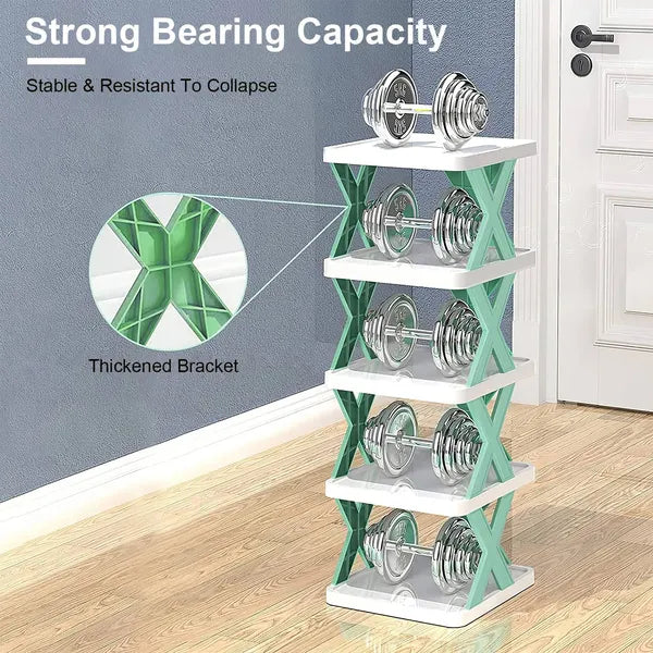 9 Tier Narrow Shoe Rack Vertical Organizer Space Saving Shelf