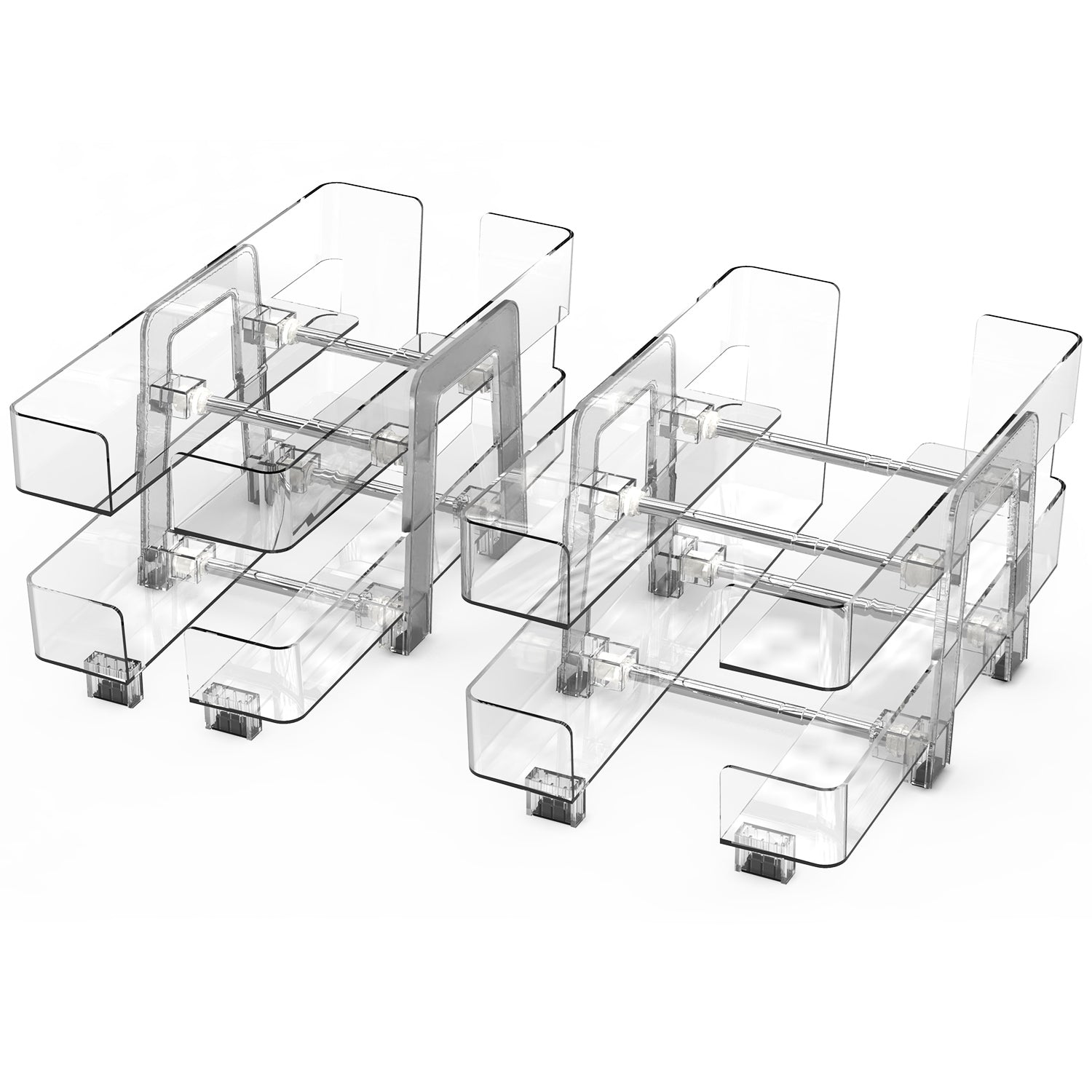 2 Pack Adjustable Soda Can Organizer 2 Tier Auto Rolling