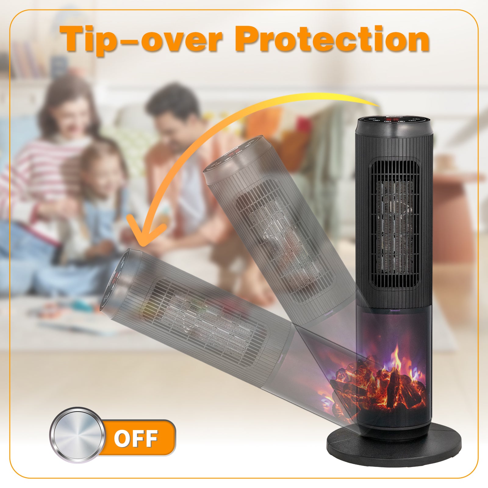 25 Inch Tower Space Heater with Remote and Oscillation