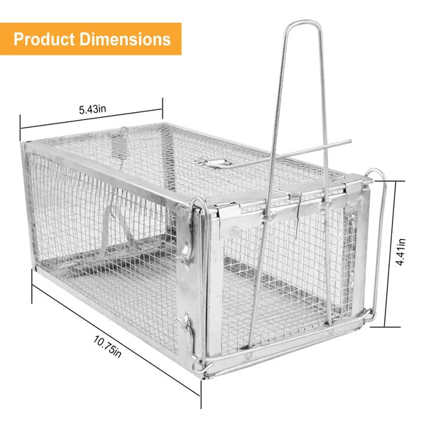 Premium 2 Pack Humane Rat Trap Cage Reusable Metal Design