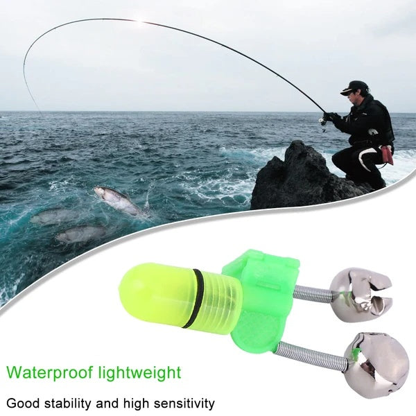 LED Night Fishing Bite Alarm with Bells Rod Tip Clip