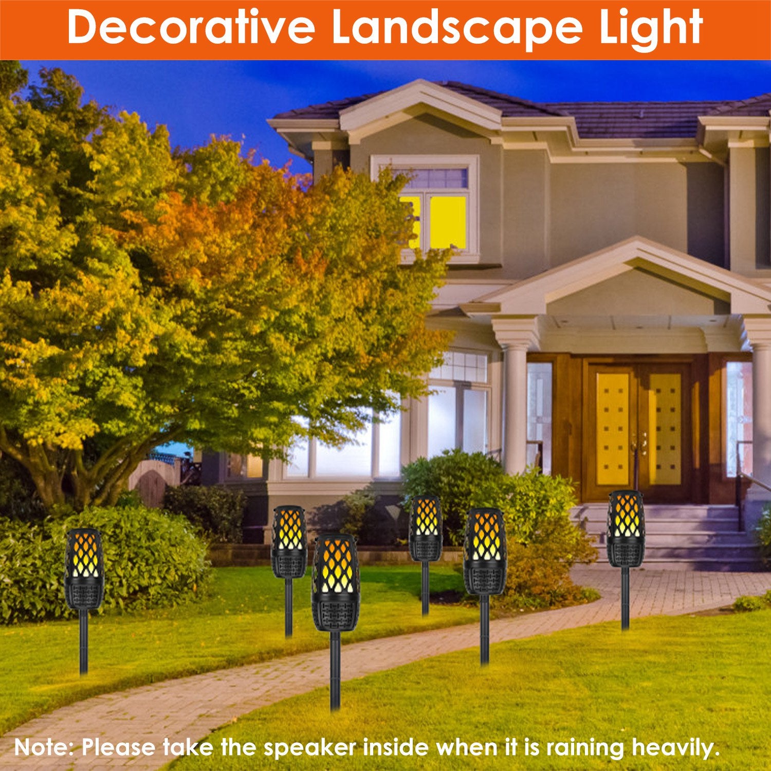 Outdoor Flame Speaker Wireless Waterproof LED Patio Speaker 4-in-1