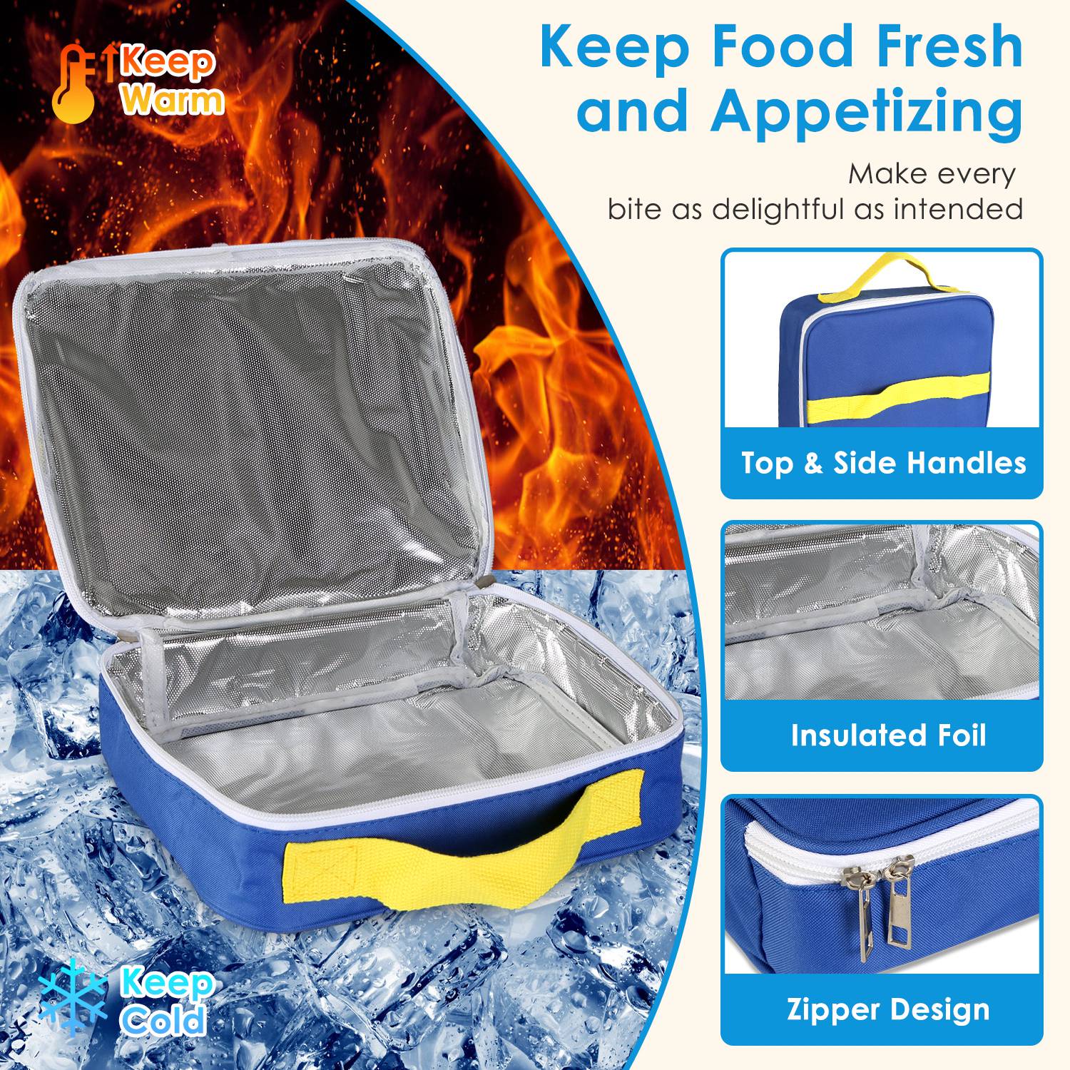 Kids Thermal Lunch Box with Bag 2 Compartments Set