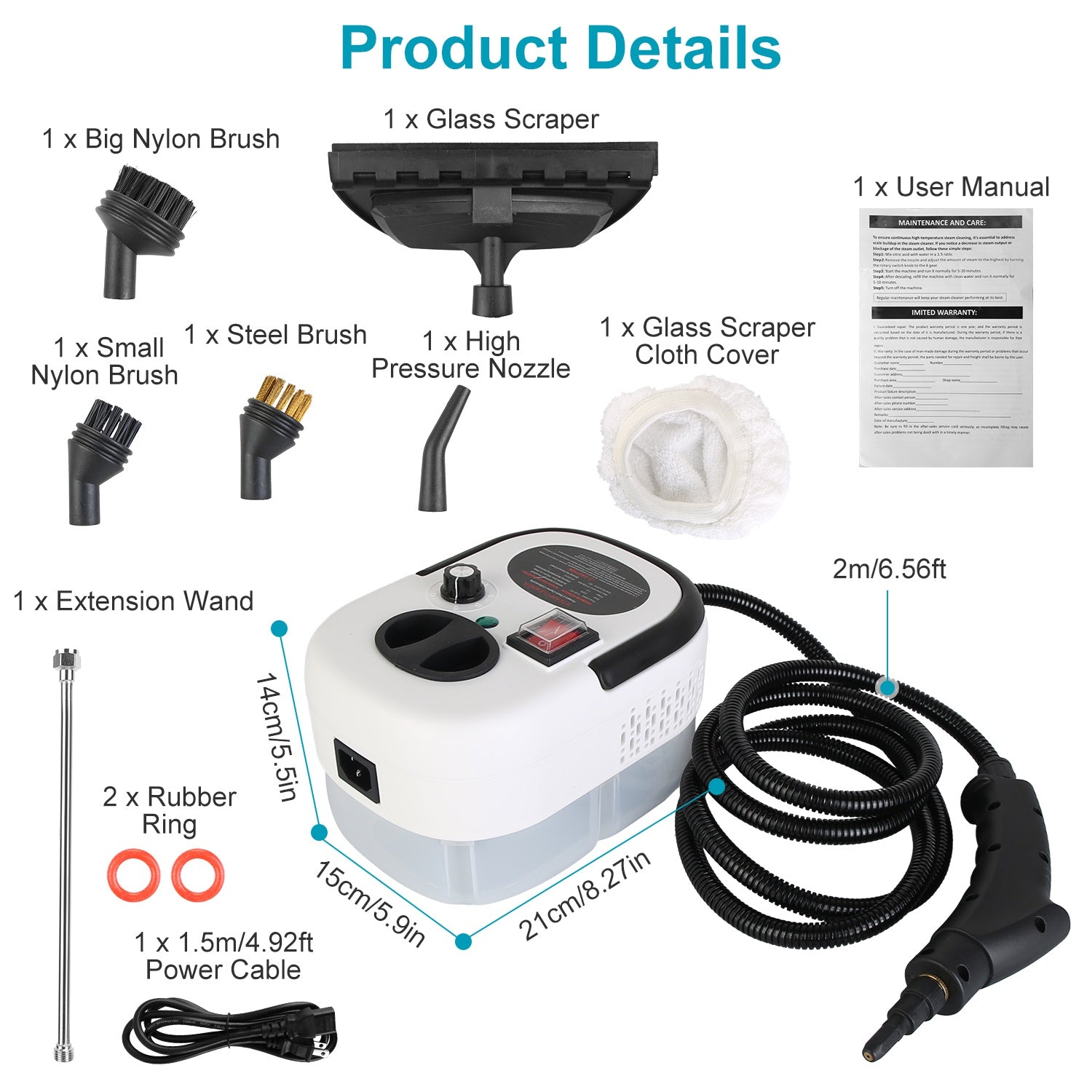 2500W Handheld Steamer Cleaner High Pressure Steam Machine
