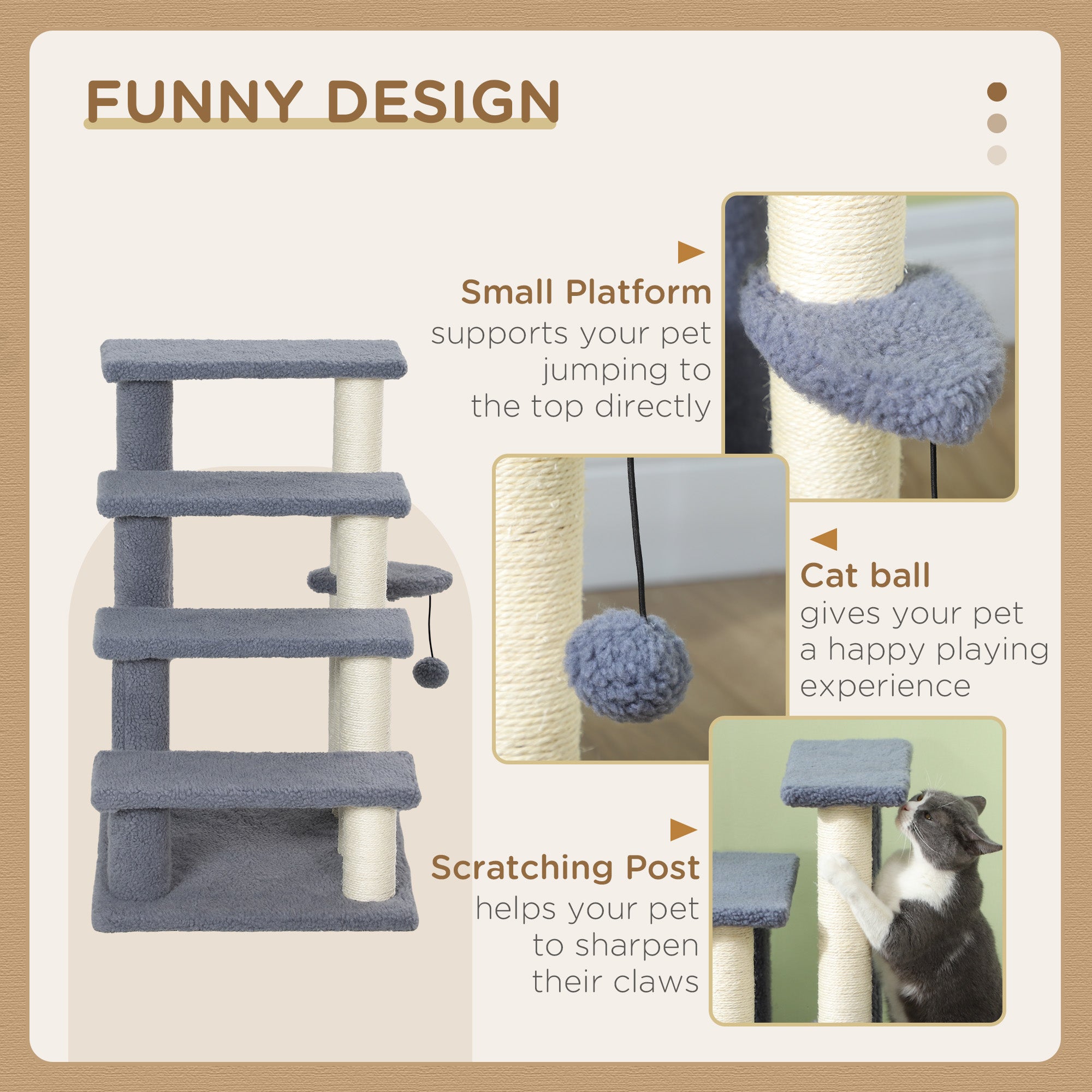 Premium Cat Climbing Steps with Scratching Posts