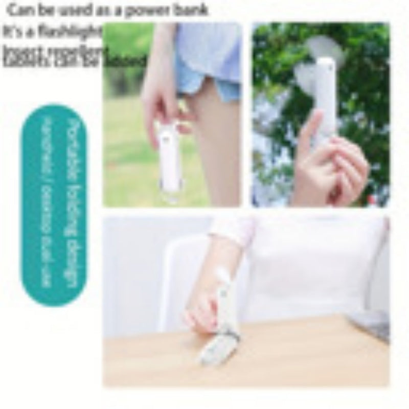 Portable 3-in-1 Folding Mini Fan Power Bank Flashlight Device