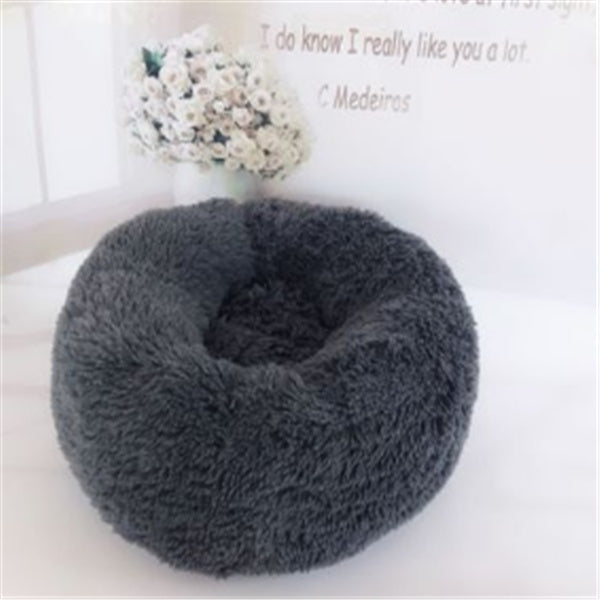 Luxury Round Plush Pet Bed Warm Cozy Nest Pad for Cats Dogs