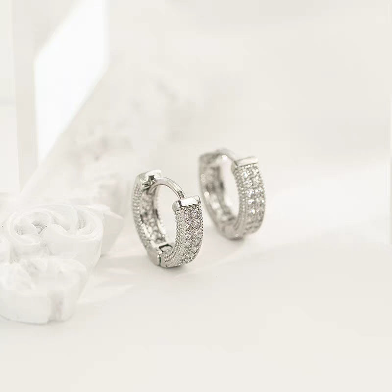 Luxury Zircon Hoop Earrings for Men Stylish Hip Hop Jewelry