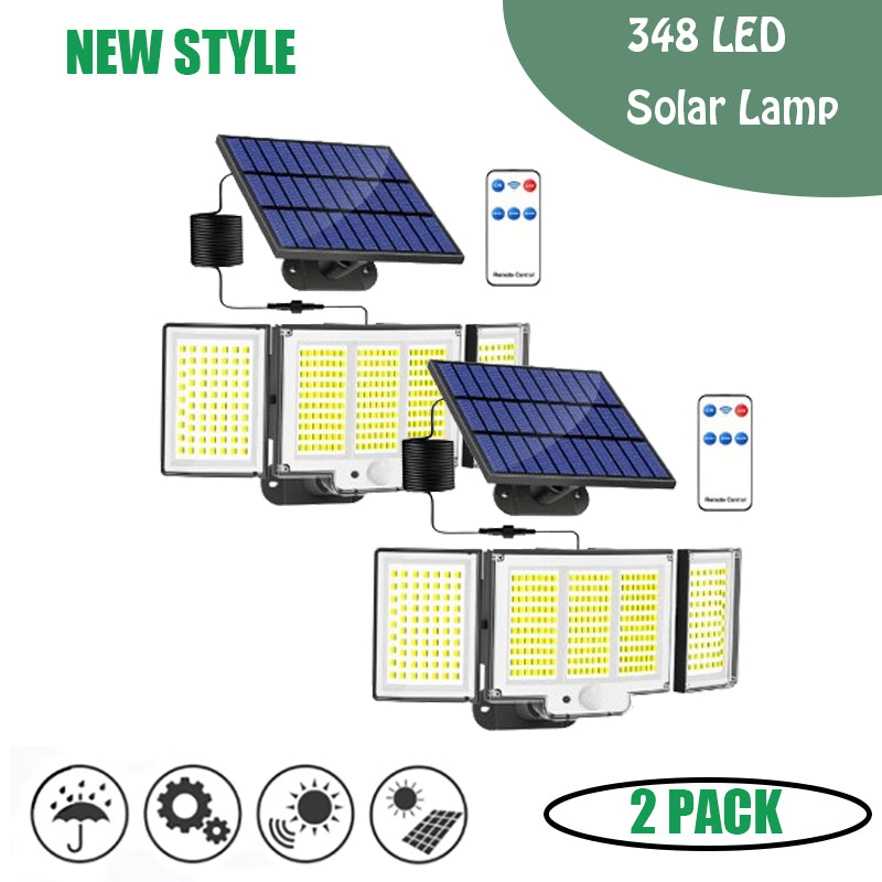 348 LED Solar Street Light Motion Sensor Remote Waterproof Lamp