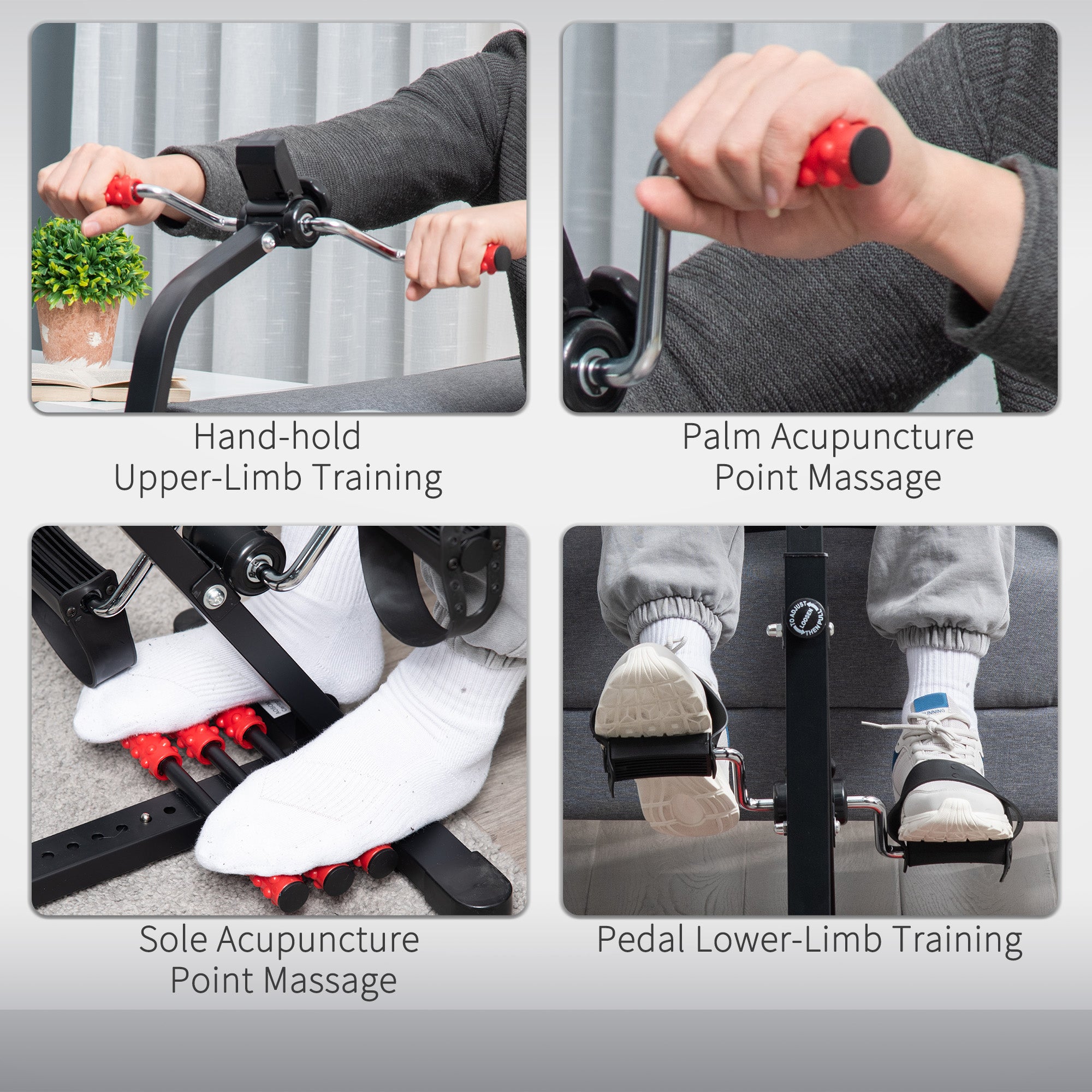 Adjustable Pedal Exerciser with LCD Display for Full Body Rehab