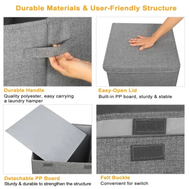 Space Saving Foldable Laundry Hamper for Easy Clothes Storage