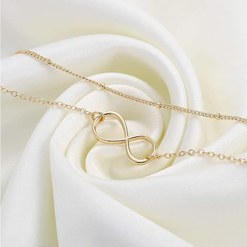 Luxury 14K Gold Layered Bracelet Dainty Adjustable Chain Set