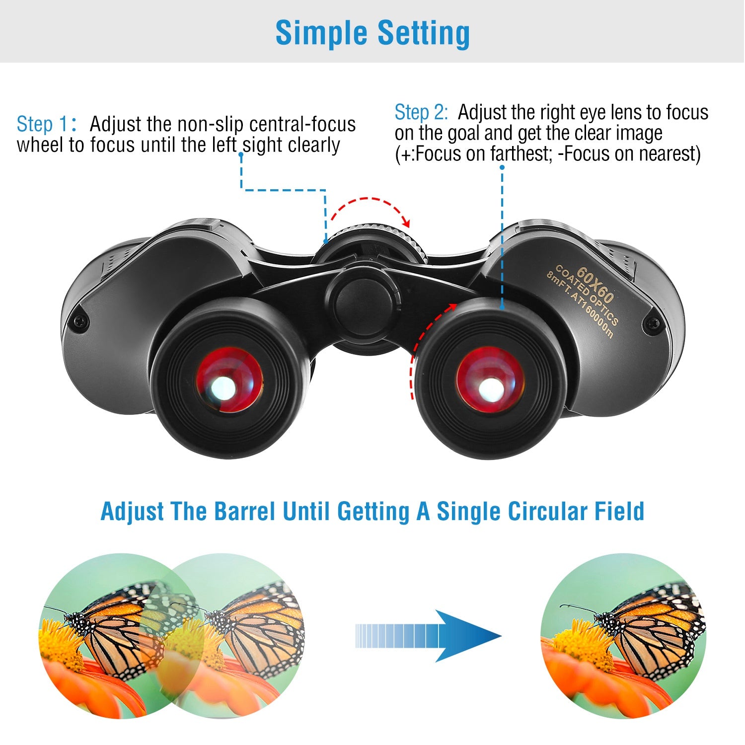 Portable HD Binoculars FMC Lens Night Vision Telescope
