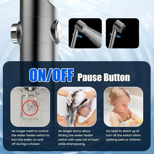 Filtered Turbo Shower Head Handheld High Pressure Visible Design