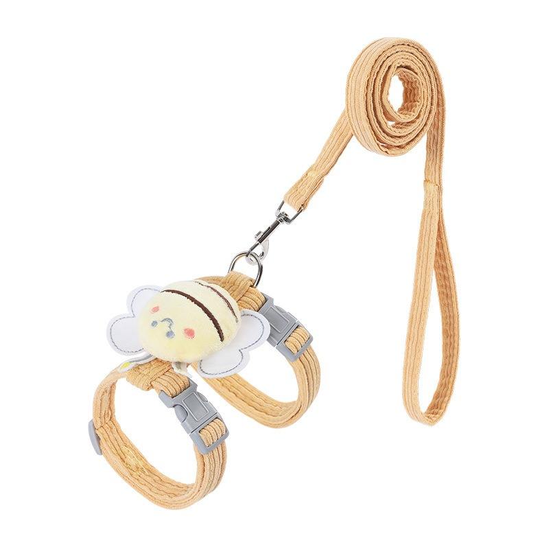 Wing-Shaped Cat Harness Vest with Decorative Traction Rope Set