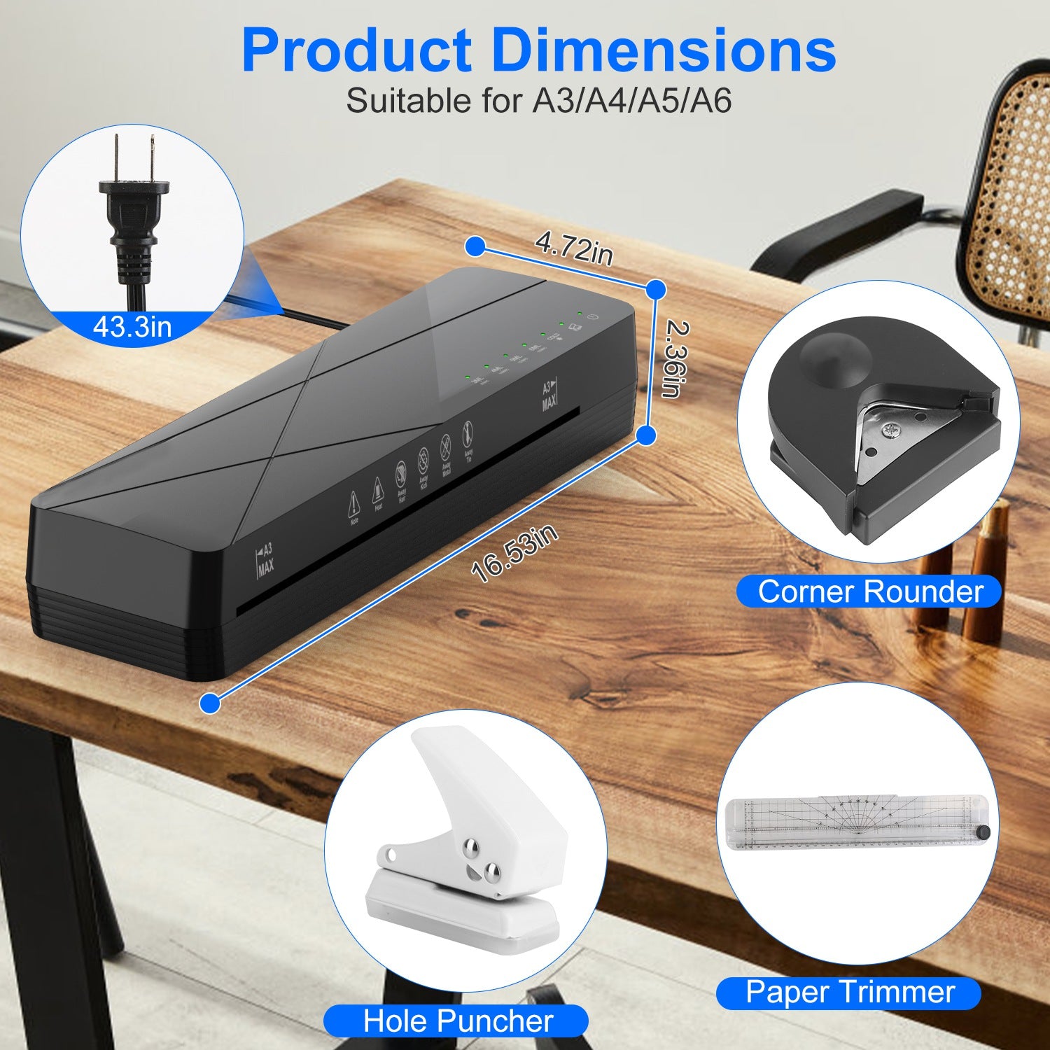 13 Inch Laminator Machine A4 Hot Cold ABS Fast Warm Up