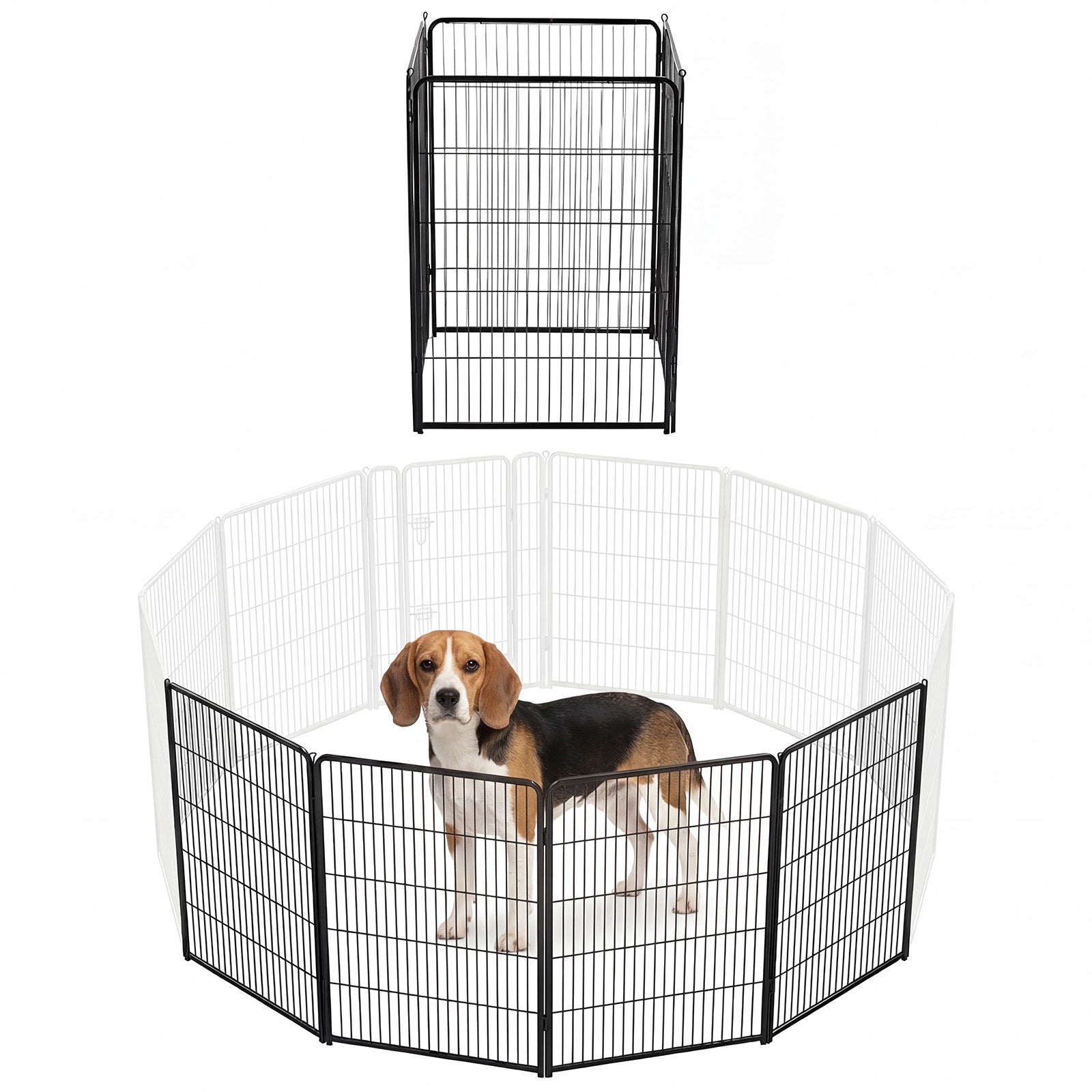 Foldable Metal Pet Fence with Door – Outdoor Exercise Playpen for Small, Medium & Large Dogs