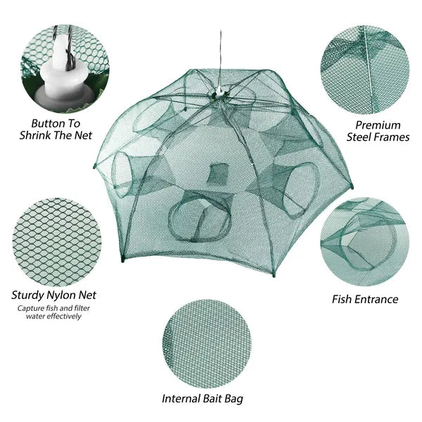 Portable Foldable Fishing Trap Net for Shrimp Minnow Crab