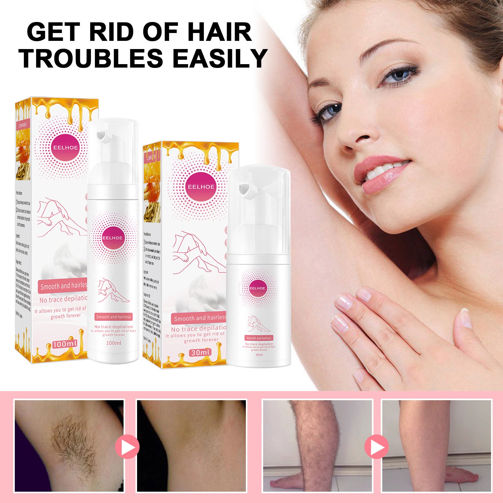 Hair Removal Spray for Smooth Skin and Gentle Depilatory Care