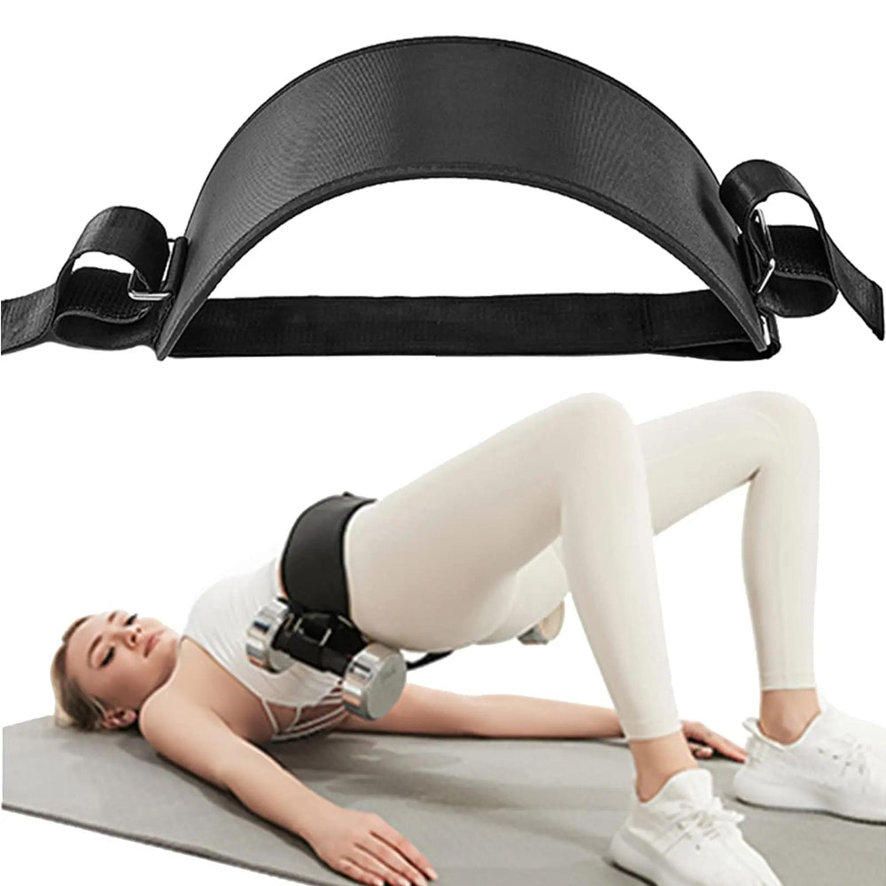 Dumbbell Hip Thrust Belt Waist Strap for Weight Training Anti-Slip Booty Workout Belt