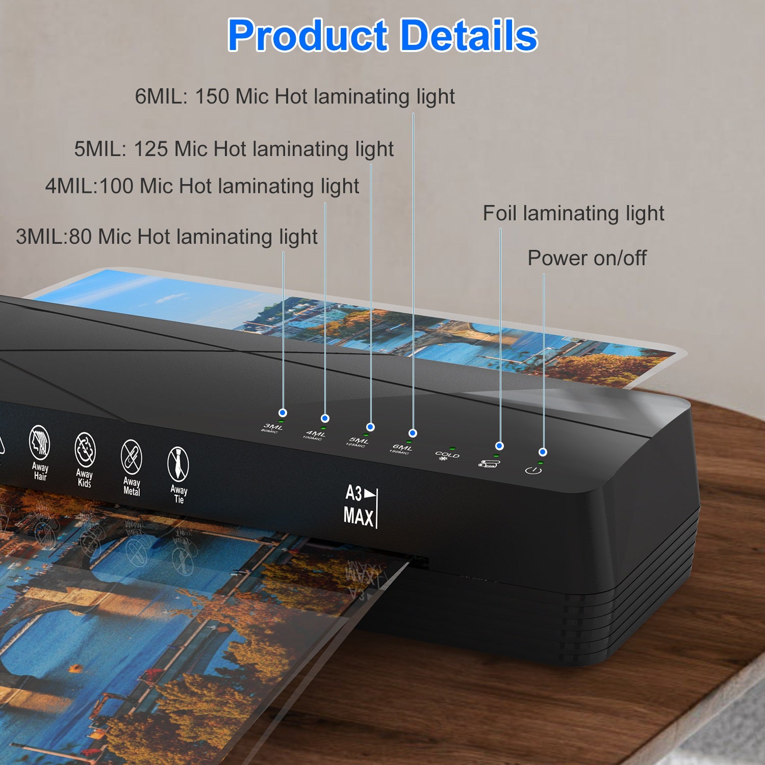 13 Inch Laminator Machine A4 Hot Cold ABS Fast Warm Up