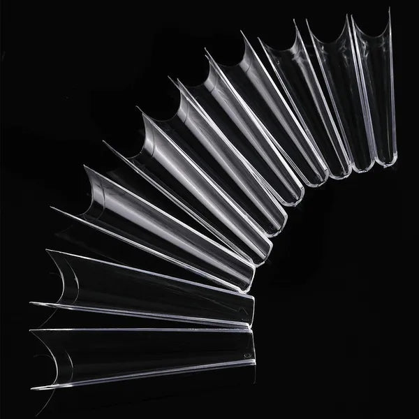 500PCS Extra Long C Curve Half Cover French Nail Tips 10 Sizes