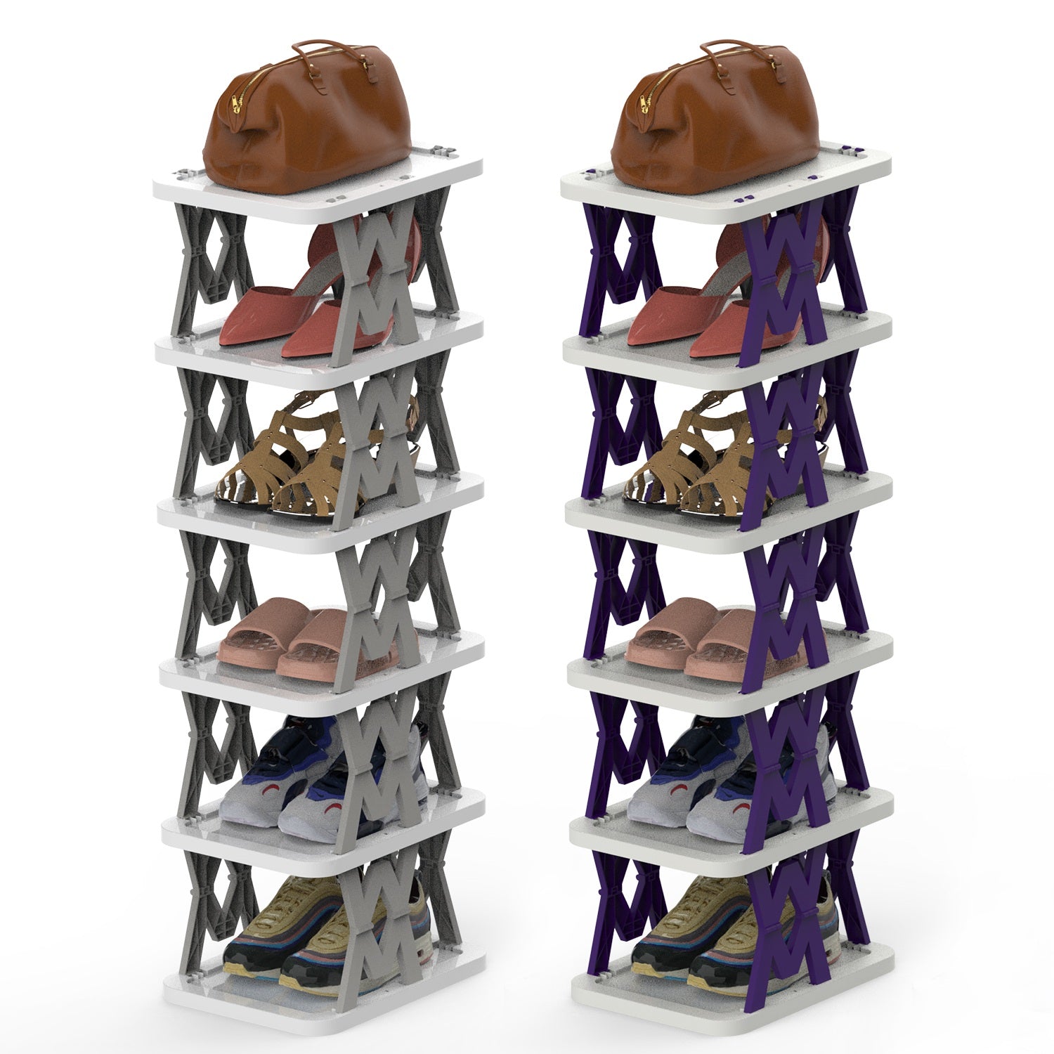 Space Saving 6-Tier Foldable Shoe Rack Narrow Storage Organizer