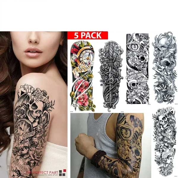 Large Temporary Tattoo Sleeve Waterproof Realistic Body Art