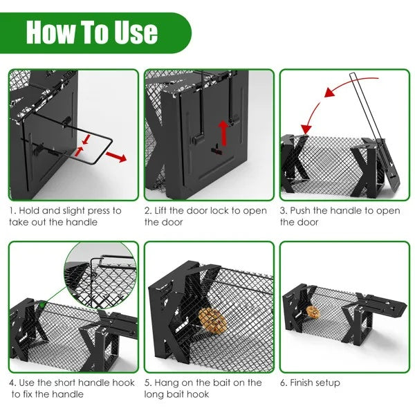 Humane Mouse Trap Cage Reusable Safe No Kill Metal Design