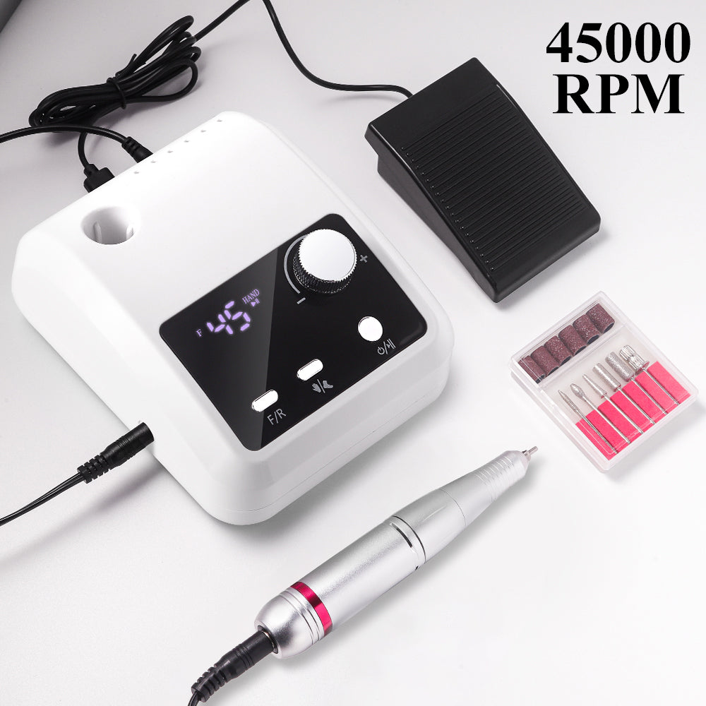 45000RPM Professional Electric Nail Drill with LCD Foot Control