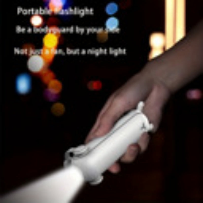 Portable 3-in-1 Folding Mini Fan Power Bank Flashlight Device