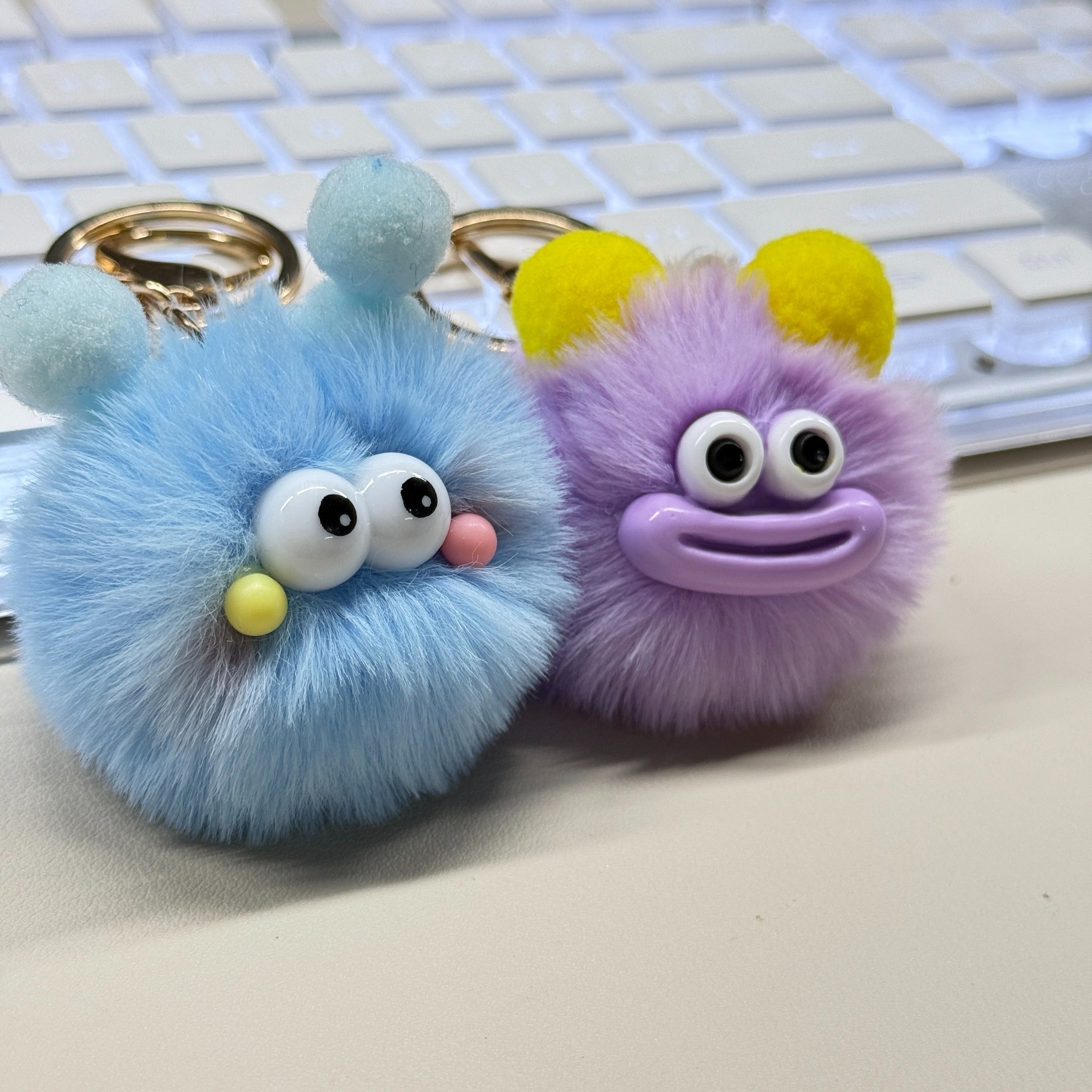 Premium Cute Plush Keychains – Soft Fluffy Cartoon Charm Set