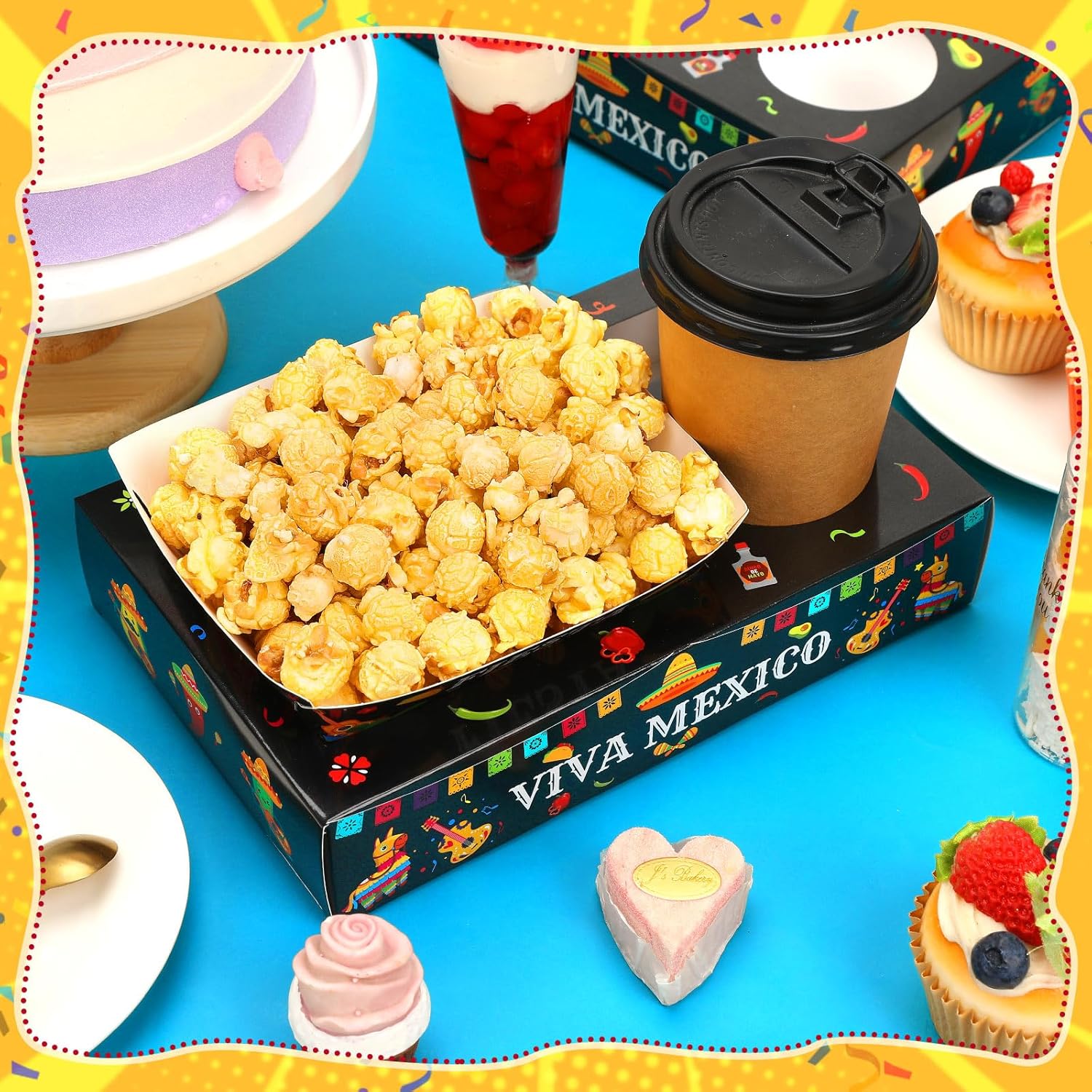 36pcs Fiesta Snack Trays Movie Night Popcorn Candy Party Boxes