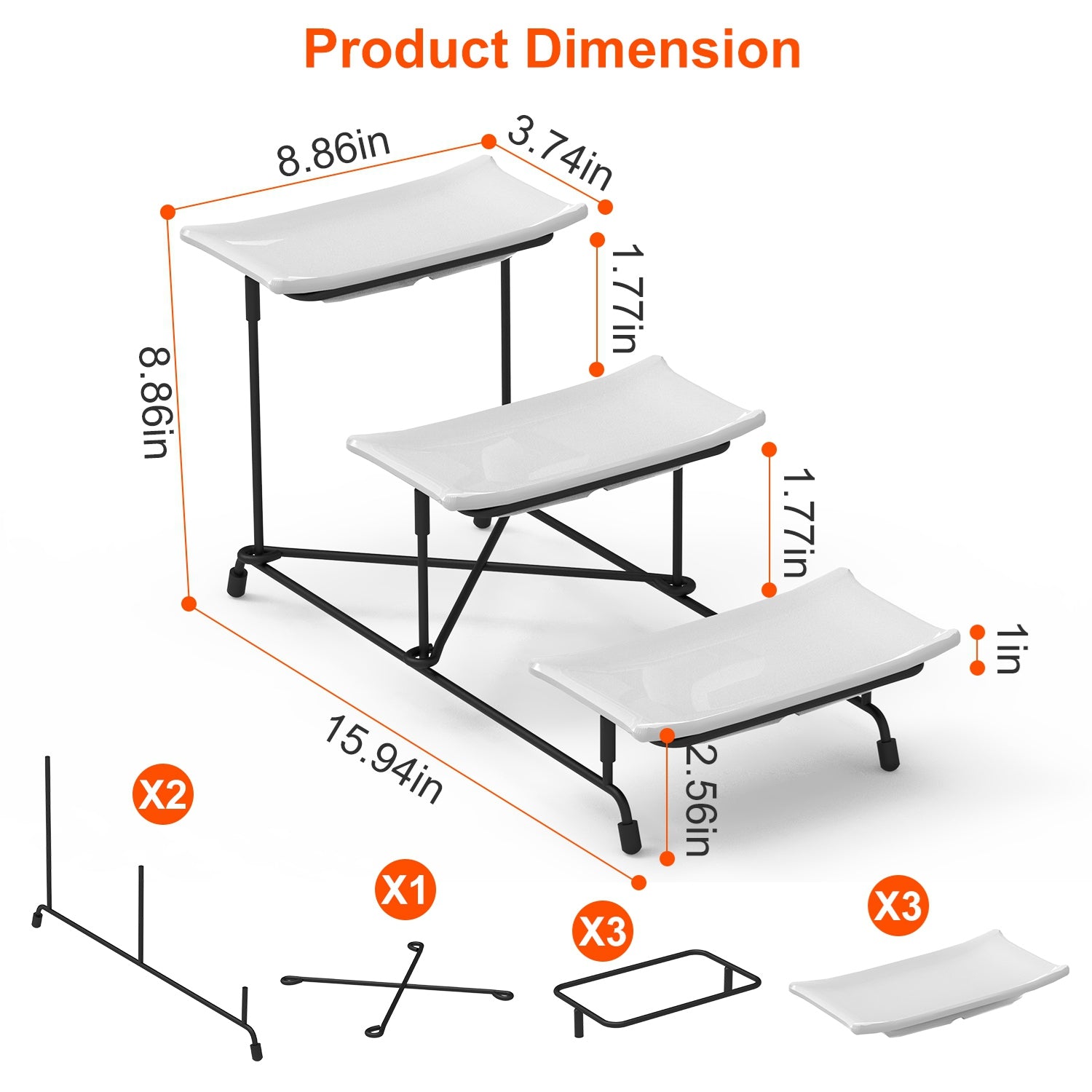 3 Tier Plastic Serving Tray Stand for Desserts