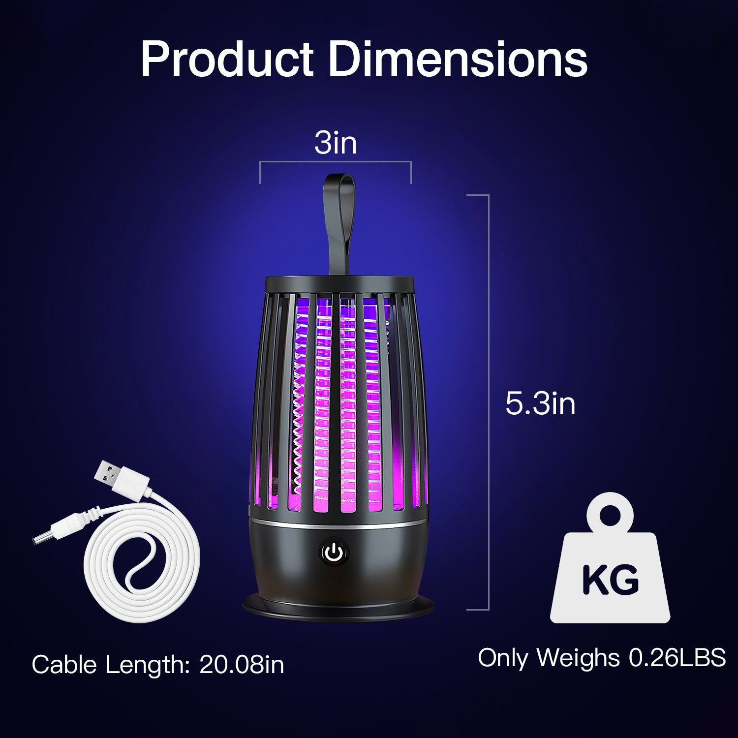 Rechargeable Mosquito Killer Lamp with UV Light Zapper