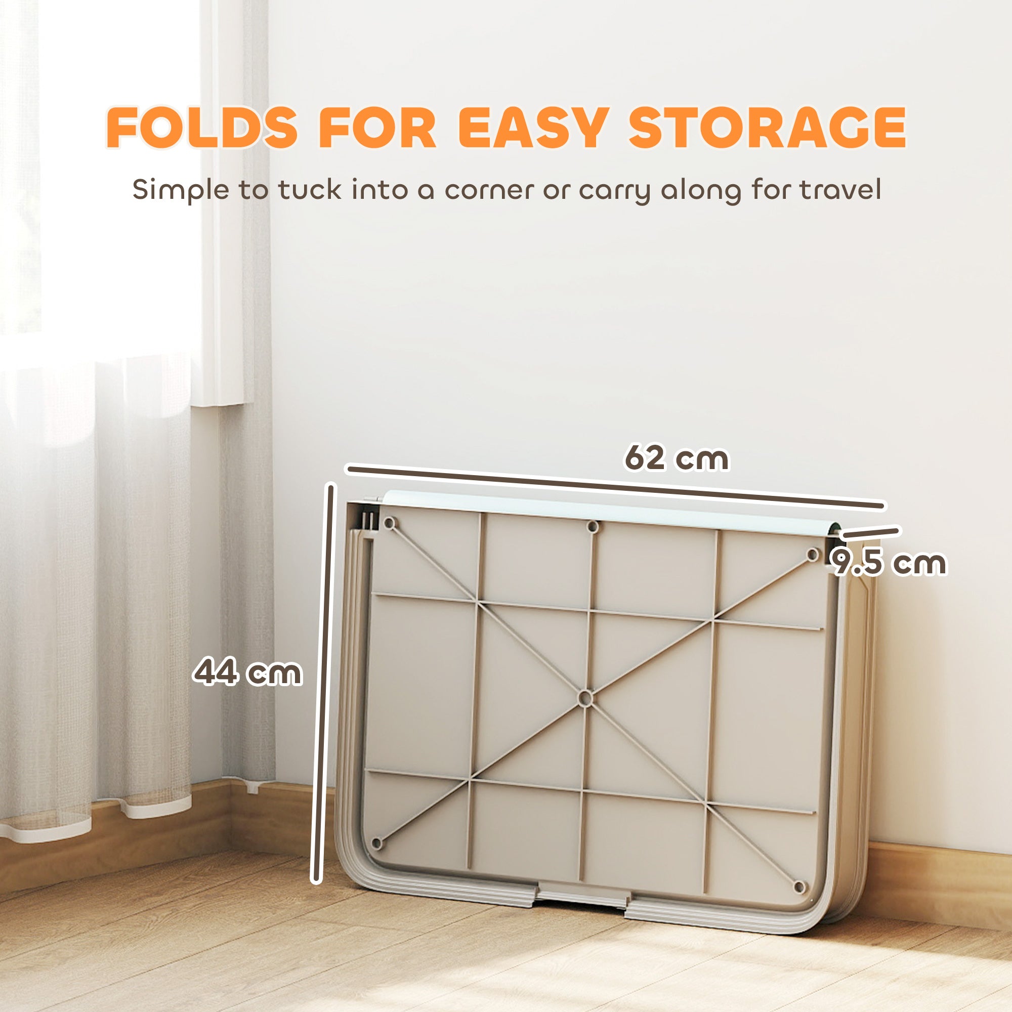 Foldable Dog Pee Pad Holder Tray – Indoor Dog Potty Training Toilet with Raised Wall Design