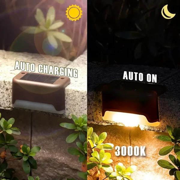 Solar Deck Lights Outdoor 16 Pack Waterproof LED Step Lights Warm