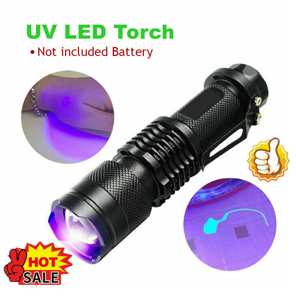 Ultra Bright UV Flashlight 395nm Mini Blacklight Inspection Torch