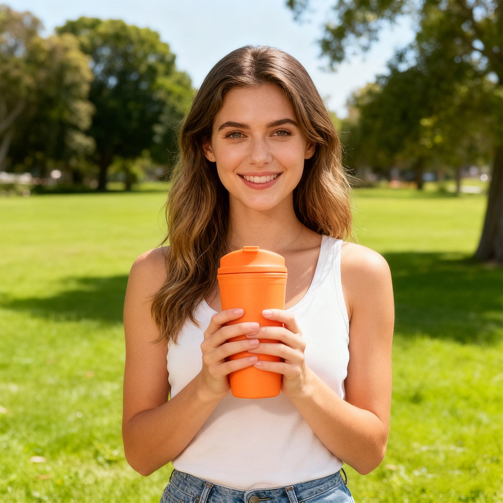 650ml Orange Coffee Cup Mug Stylish Drinkware 7783